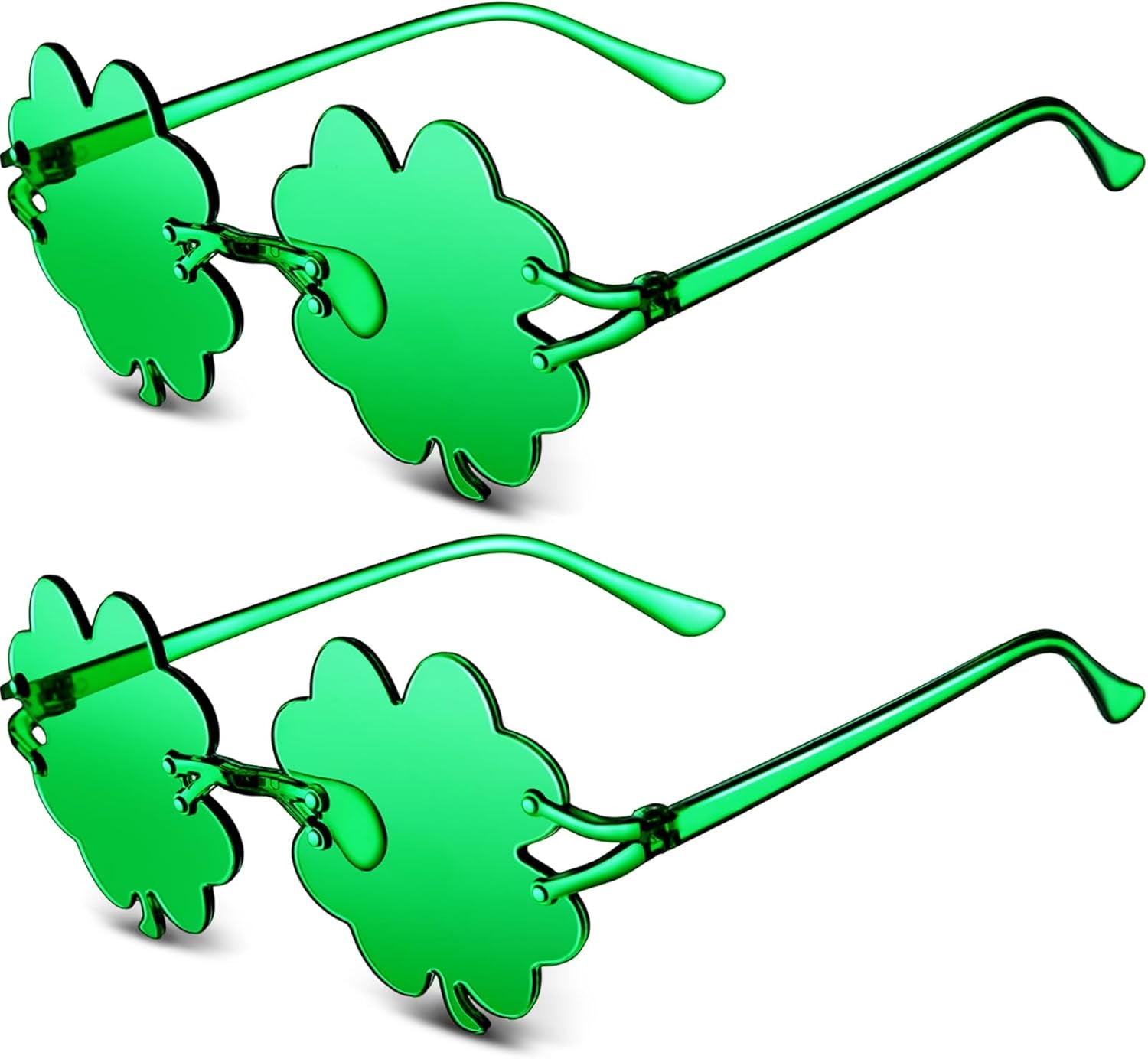 2 Pairs St. Patrick'S Day Shamrock Sunglasses Green Leprechaun Outfit Accessories Party Favor for Women Men