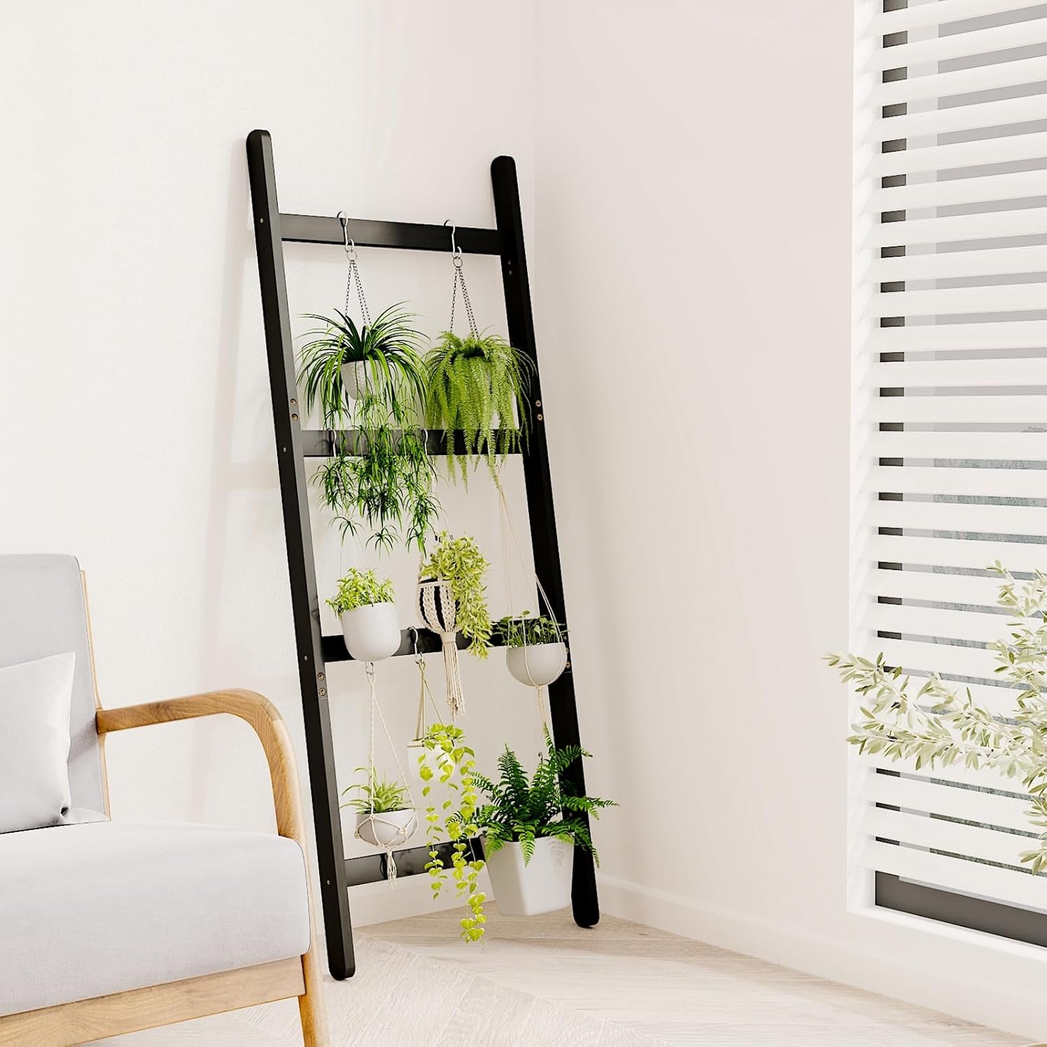 Wood Plant Stand – Indoor & Outdoor Multi-Tier Plant Shelf for Garden & Home Décor