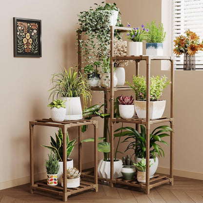 Wood Plant Stand – Indoor & Outdoor Multi-Tier Plant Shelf for Garden & Home Décor