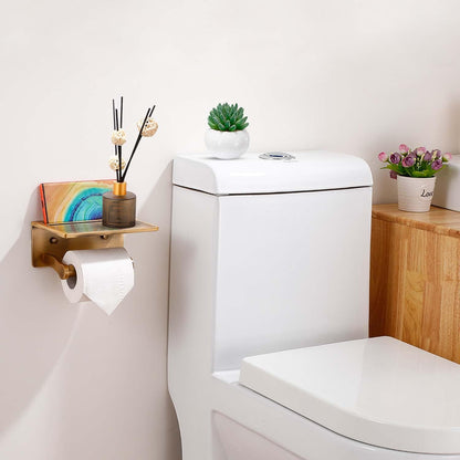 Smart Phone Holder- Smart Home Toilet Paper Holder with Built-In Shelf – Antique Brass Finish! Upgrade Your Bathroom! 🚽✨ 