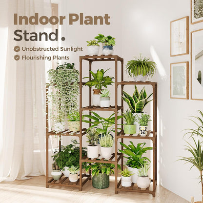 Wood Plant Stand – Indoor & Outdoor Multi-Tier Plant Shelf for Garden & Home Décor