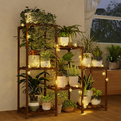 Wood Plant Stand – Indoor & Outdoor Multi-Tier Plant Shelf for Garden & Home Décor