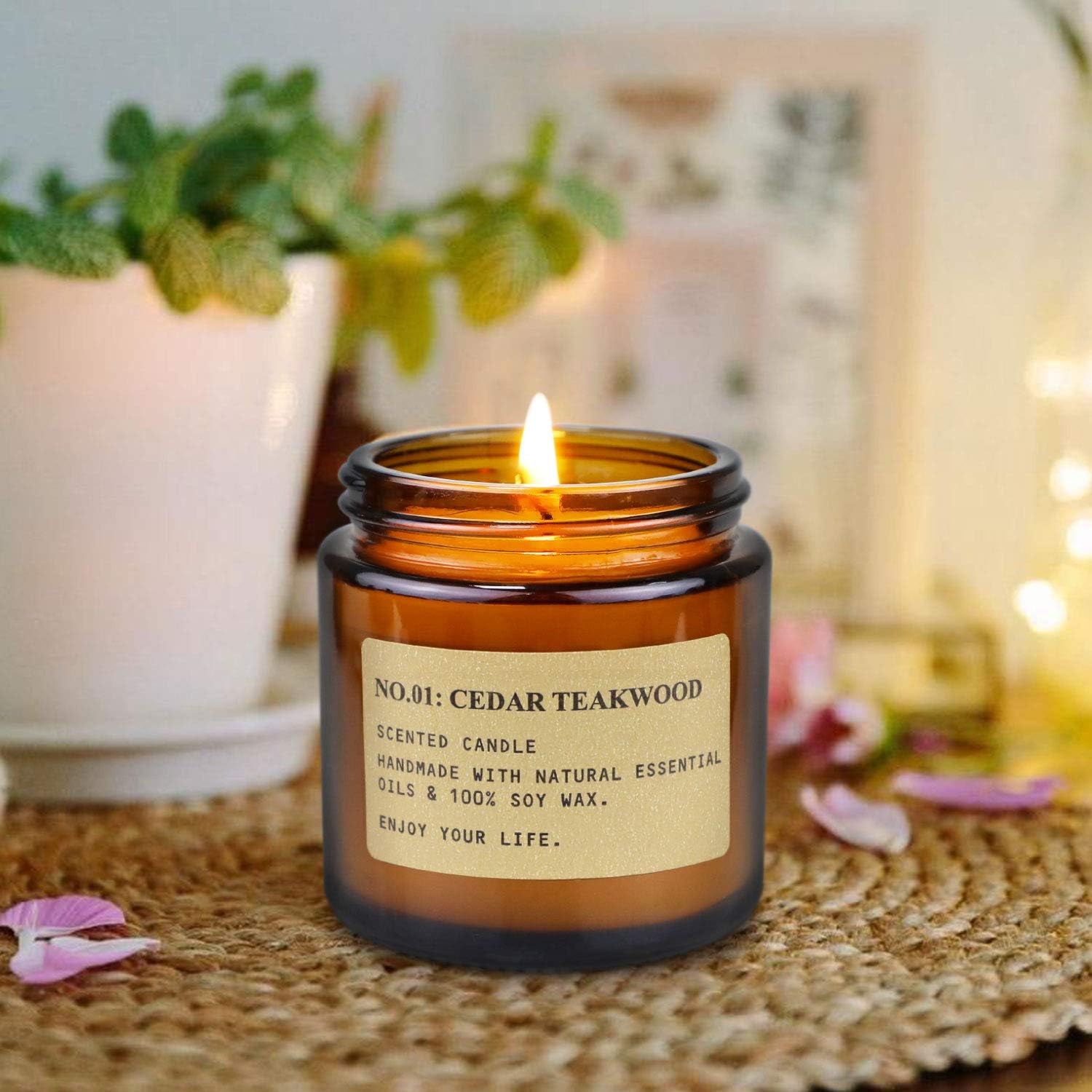 🕯️ 6-Pack Scented Aromatherapy Candle Gift Set – Amber Jar Soy Candles for Home & Gifting