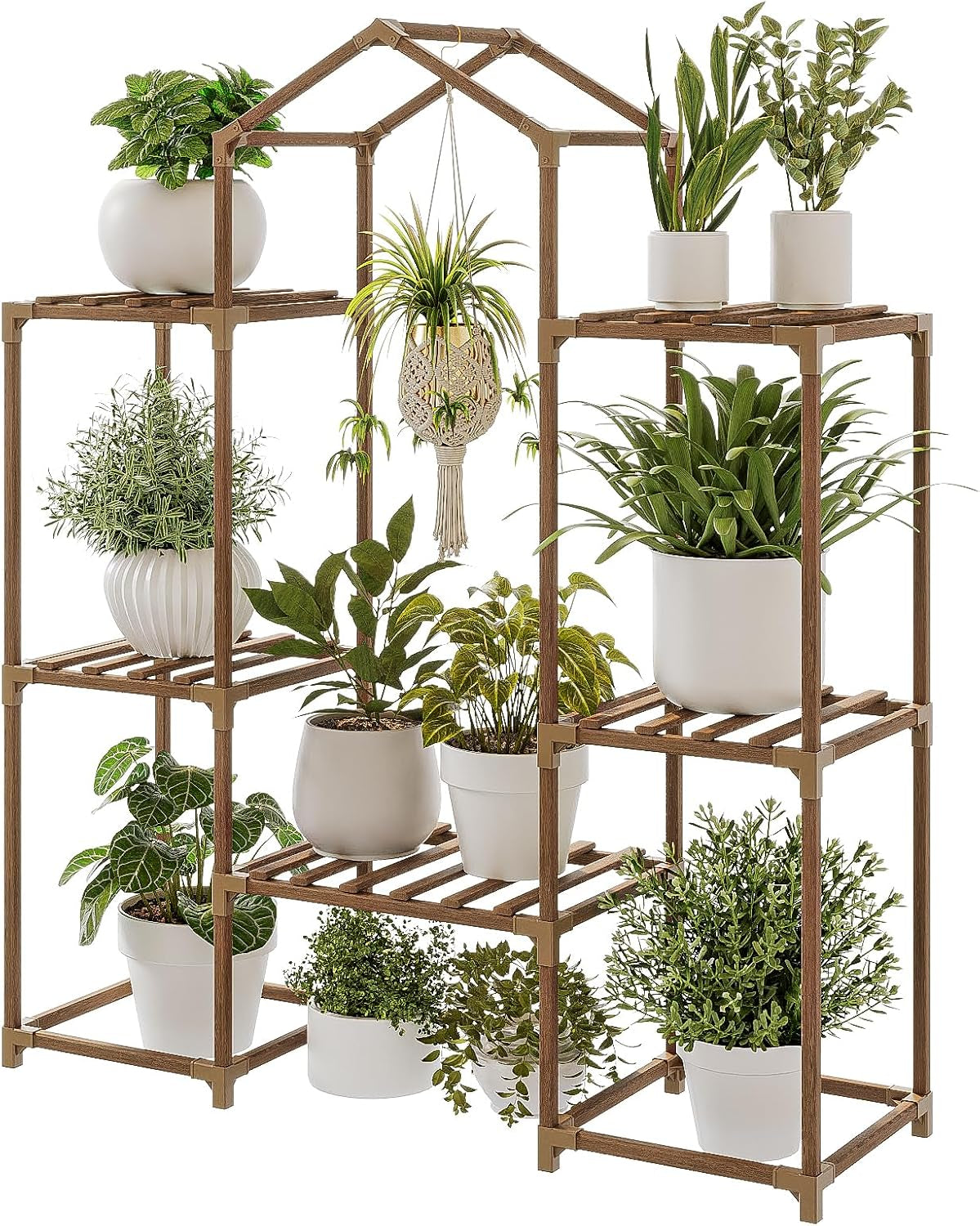 Wood Plant Stand – Indoor & Outdoor Multi-Tier Plant Shelf for Garden & Home Décor
