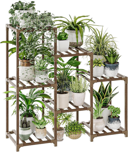 Wood Plant Stand – Indoor & Outdoor Multi-Tier Plant Shelf for Garden & Home Décor