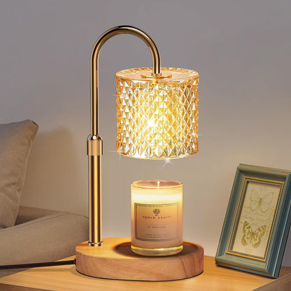 Candle Warmer Lamp with 8 Color LED & Timer | RGB Dimmable Wax Melt Warmer | Adjustable Height for All Scented Candles 