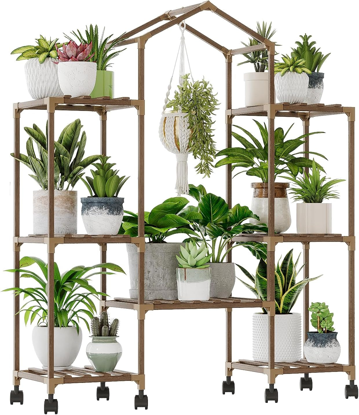 Wood Plant Stand – Indoor & Outdoor Multi-Tier Plant Shelf for Garden & Home Décor
