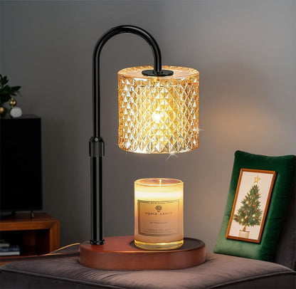Candle Warmer Lamp with 8 Color LED & Timer | RGB Dimmable Wax Melt Warmer | Adjustable Height for All Scented Candles 