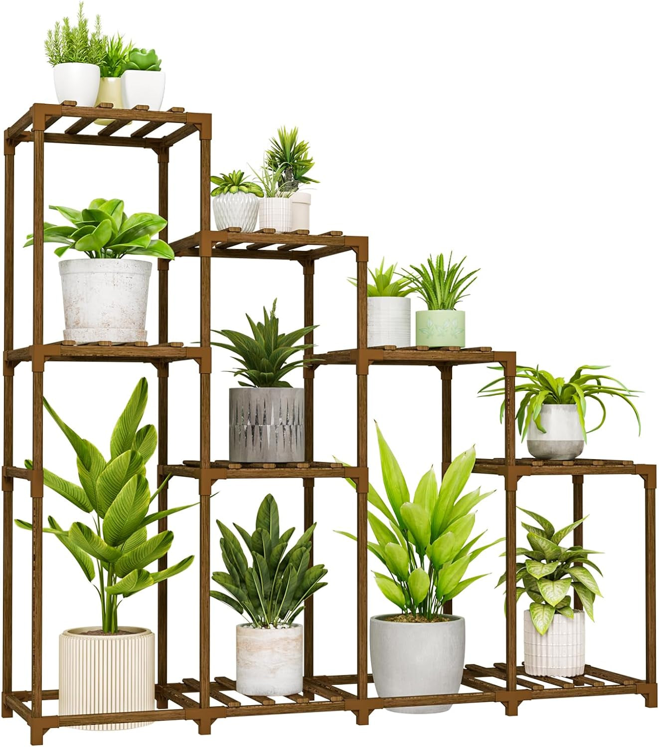 Wood Plant Stand – Indoor & Outdoor Multi-Tier Plant Shelf for Garden & Home Décor