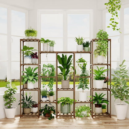 Wood Plant Stand – Indoor & Outdoor Multi-Tier Plant Shelf for Garden & Home Décor