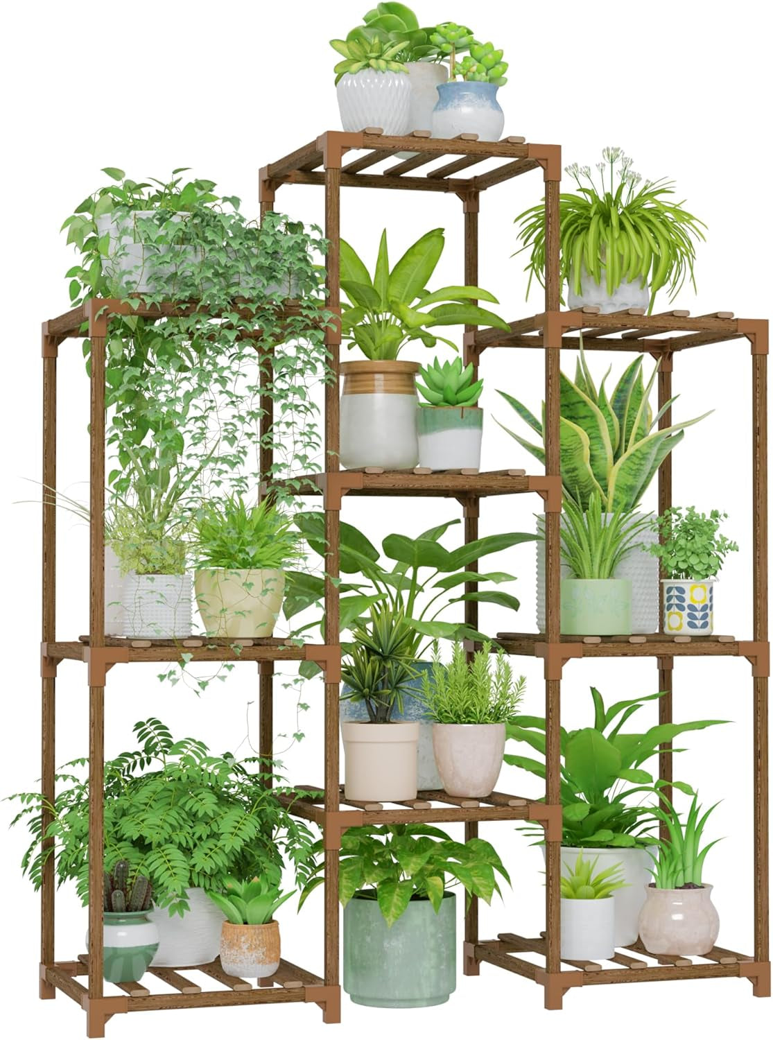 Wood Plant Stand – Indoor & Outdoor Multi-Tier Plant Shelf for Garden & Home Décor