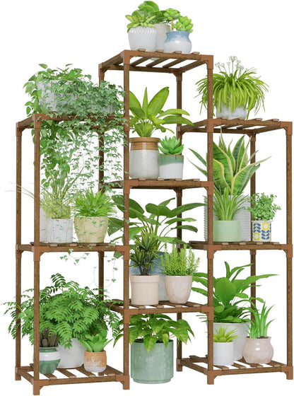 Wood Plant Stand – Indoor & Outdoor Multi-Tier Plant Shelf for Garden & Home Décor