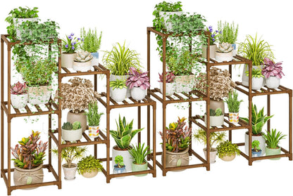 Wood Plant Stand – Indoor & Outdoor Multi-Tier Plant Shelf for Garden & Home Décor