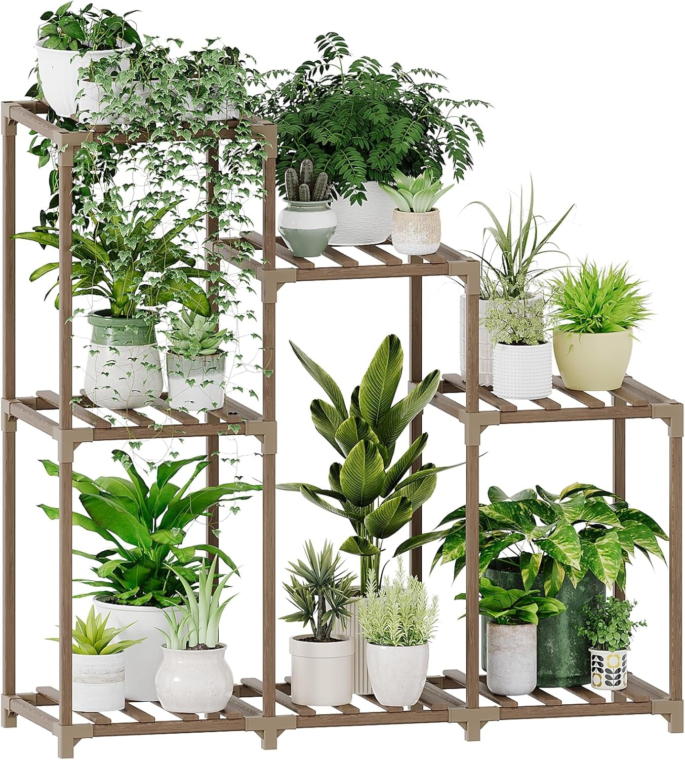 Wood Plant Stand – Indoor & Outdoor Multi-Tier Plant Shelf for Garden & Home Décor