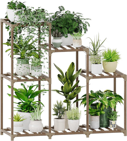 Wood Plant Stand – Indoor & Outdoor Multi-Tier Plant Shelf for Garden & Home Décor