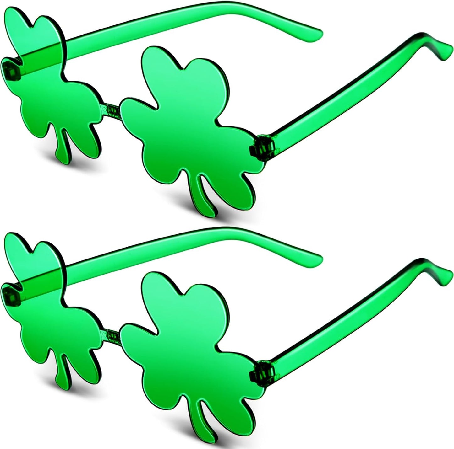 2 Pairs St. Patrick'S Day Shamrock Sunglasses Green Leprechaun Outfit Accessories Party Favor for Women Men