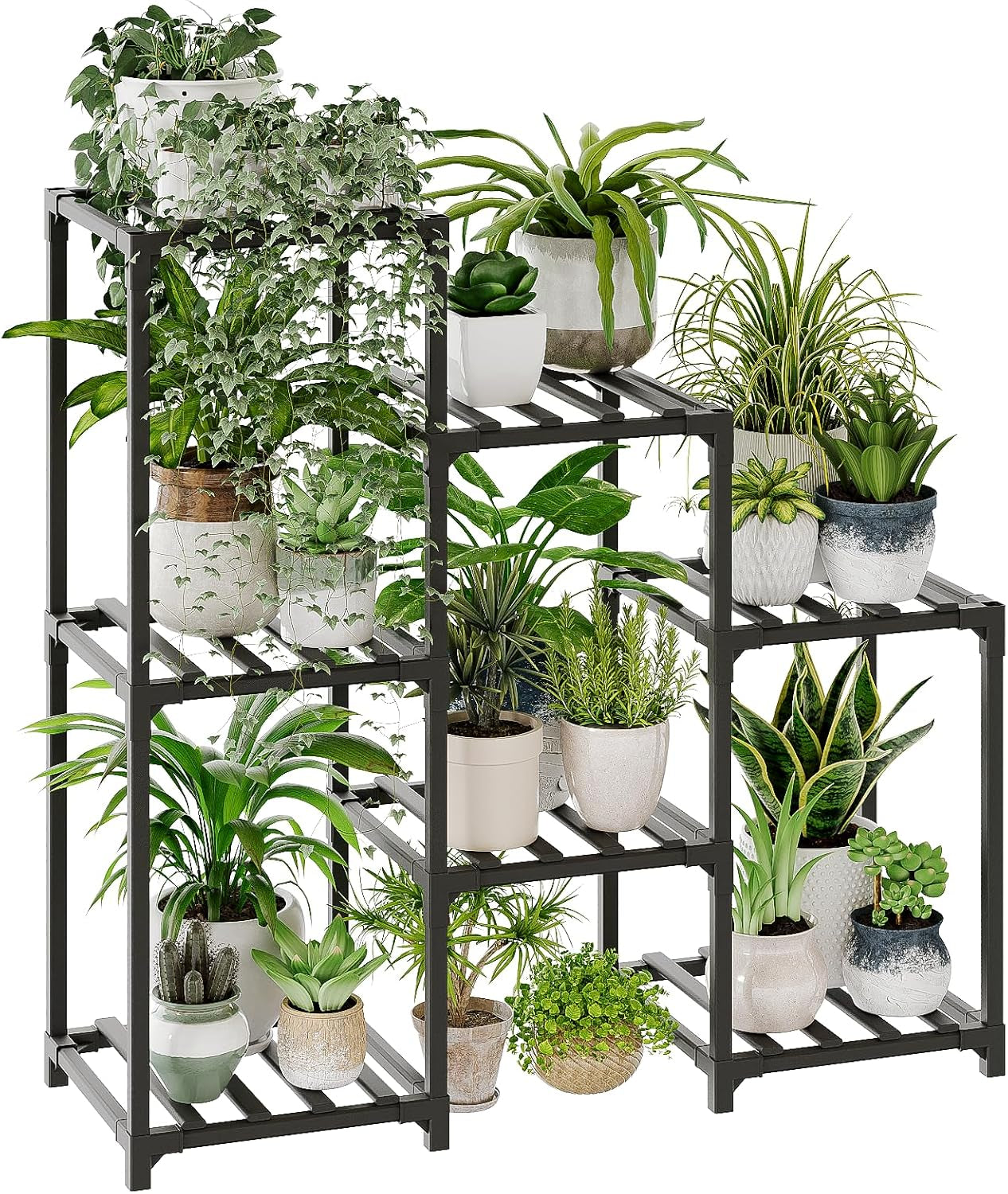 Wood Plant Stand – Indoor & Outdoor Multi-Tier Plant Shelf for Garden & Home Décor
