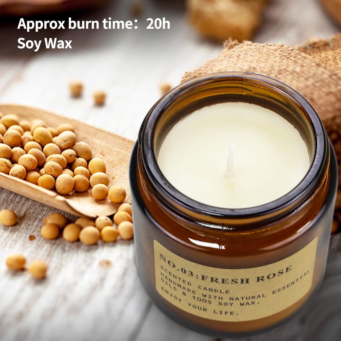 🕯️ 6-Pack Scented Aromatherapy Candle Gift Set – Amber Jar Soy Candles for Home & Gifting