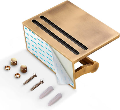 Smart Phone Holder- Smart Home Toilet Paper Holder with Built-In Shelf – Antique Brass Finish! Upgrade Your Bathroom! 🚽✨ 