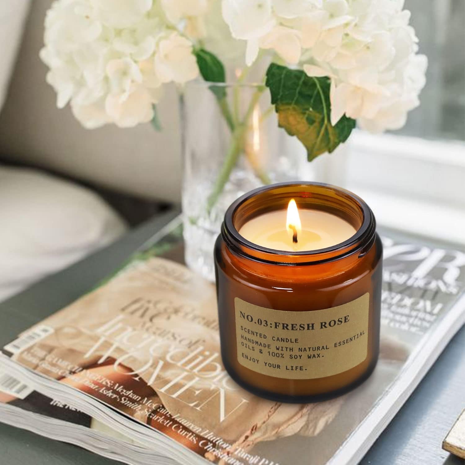 🕯️ 6-Pack Scented Aromatherapy Candle Gift Set – Amber Jar Soy Candles for Home & Gifting