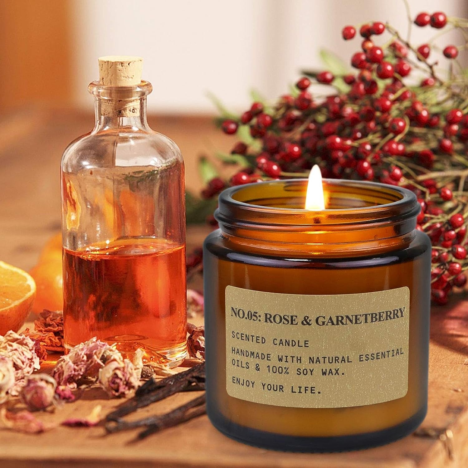 🕯️ 6-Pack Scented Aromatherapy Candle Gift Set – Amber Jar Soy Candles for Home & Gifting