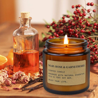 🕯️ 6-Pack Scented Aromatherapy Candle Gift Set – Amber Jar Soy Candles for Home & Gifting