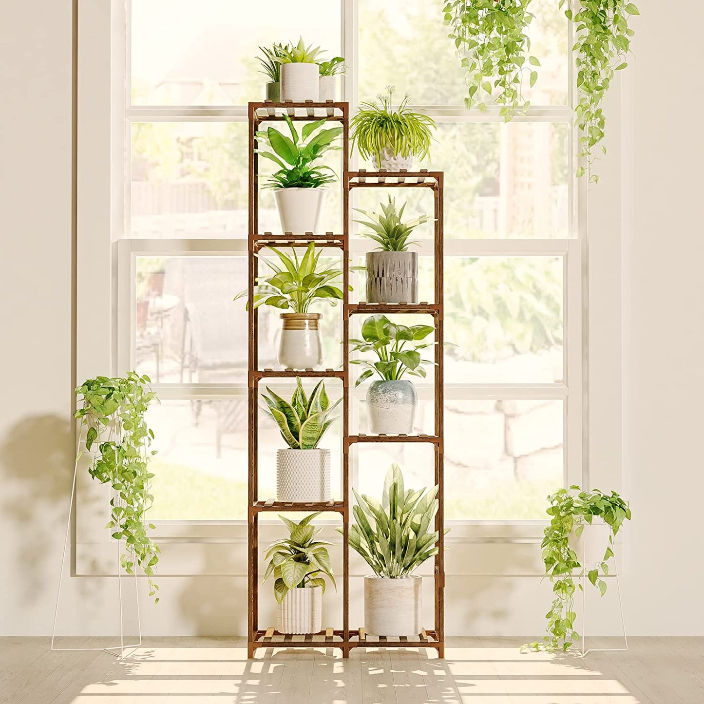 Wood Plant Stand – Indoor & Outdoor Multi-Tier Plant Shelf for Garden & Home Décor