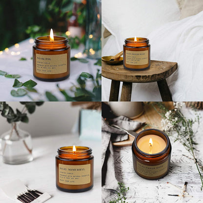 🕯️ 6-Pack Scented Aromatherapy Candle Gift Set – Amber Jar Soy Candles for Home & Gifting