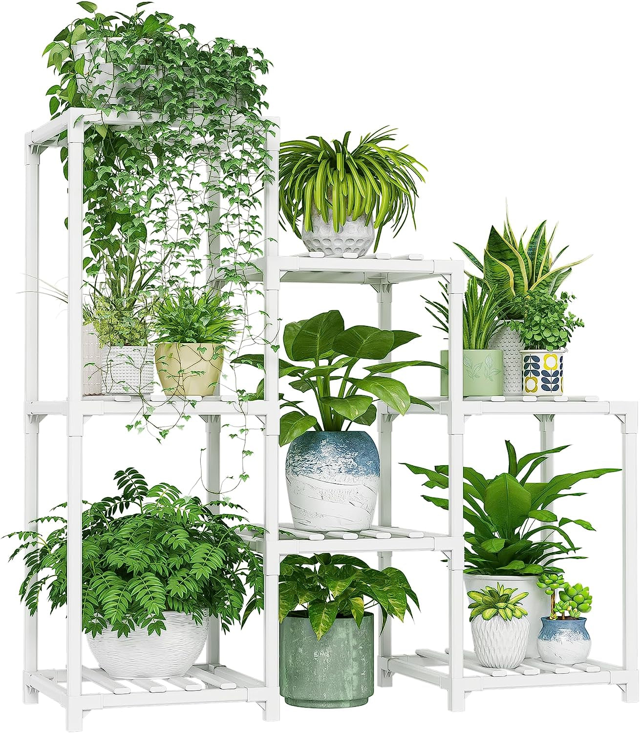 Wood Plant Stand – Indoor & Outdoor Multi-Tier Plant Shelf for Garden & Home Décor