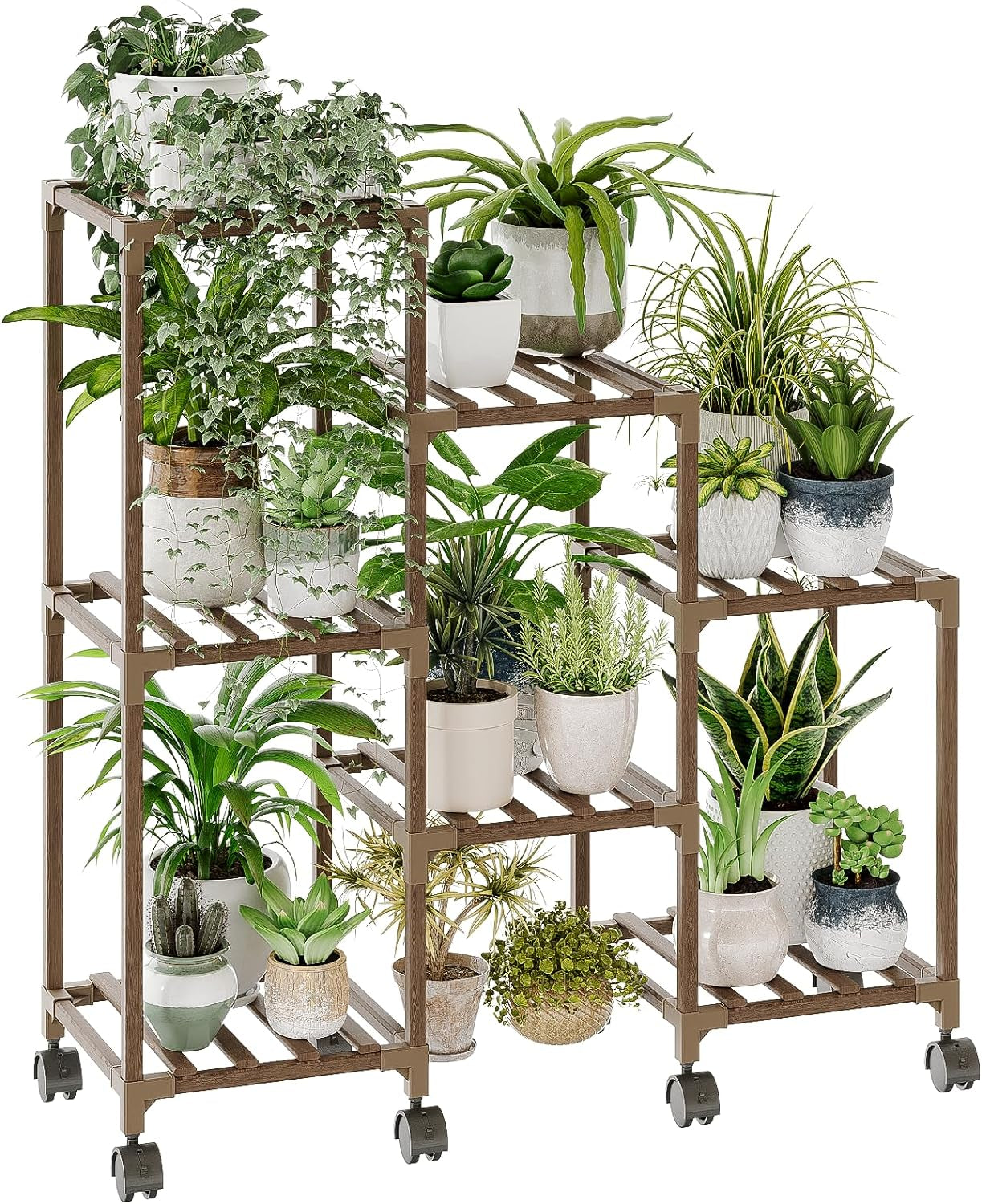 Wood Plant Stand – Indoor & Outdoor Multi-Tier Plant Shelf for Garden & Home Décor