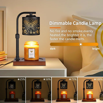 Dimmable Candle Warmer Lamp with Timer Electric Wax Melt Warmers Light Adjustable Height for Jar Scented Candles for Home Offices Decor Mother'S Day Birthday Gifts for Women Mom Grandma(Butterfly-01)