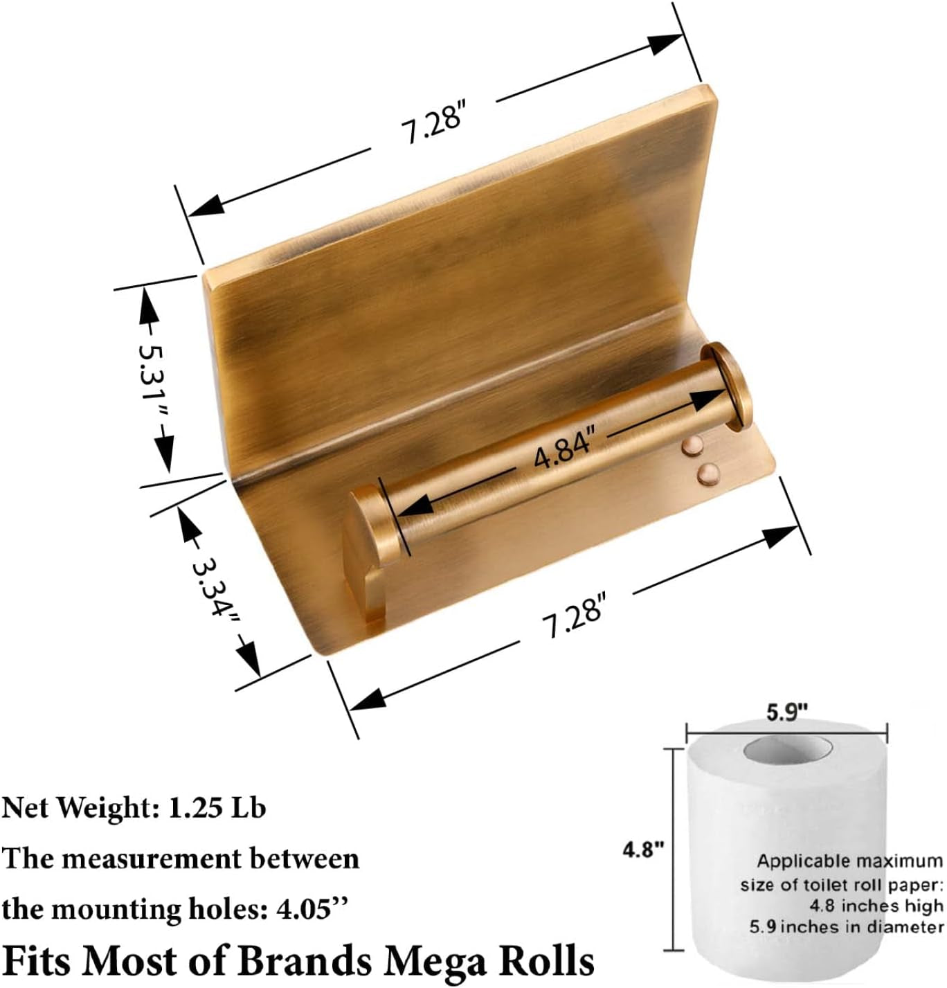 Smart Phone Holder- Smart Home Toilet Paper Holder with Built-In Shelf – Antique Brass Finish! Upgrade Your Bathroom! 🚽✨ 