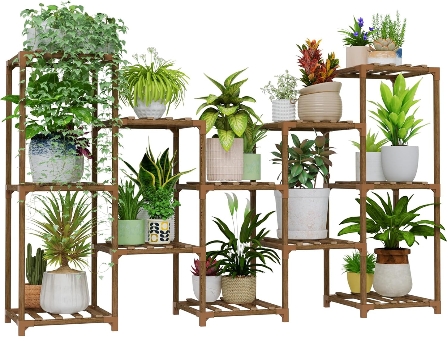 Wood Plant Stand – Indoor & Outdoor Multi-Tier Plant Shelf for Garden & Home Décor