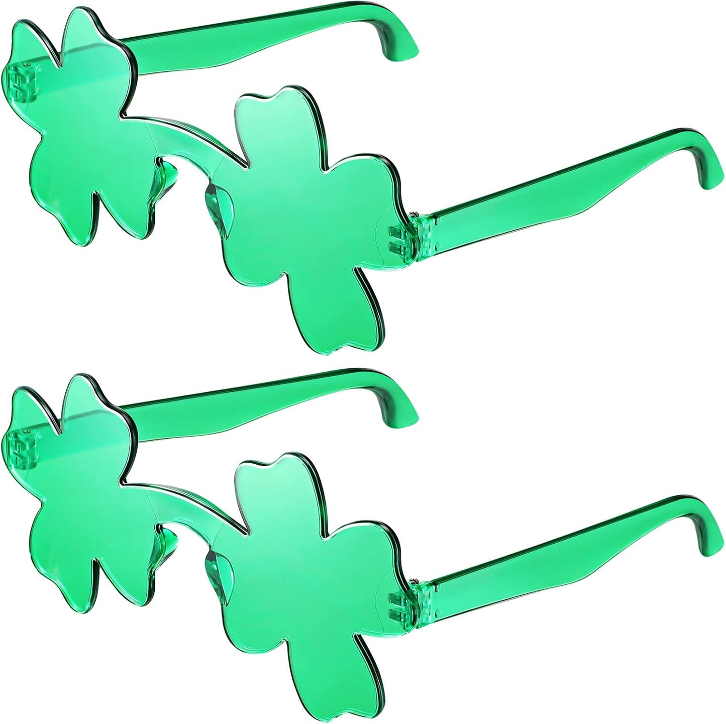2 Pairs St. Patrick'S Day Shamrock Sunglasses Green Leprechaun Outfit Accessories Party Favor for Women Men