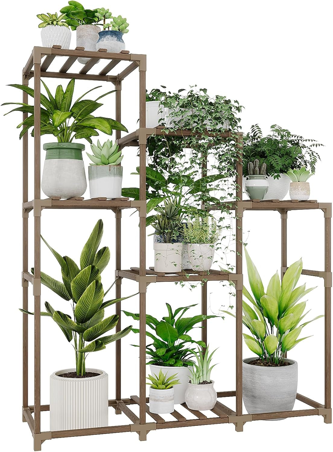 Wood Plant Stand – Indoor & Outdoor Multi-Tier Plant Shelf for Garden & Home Décor