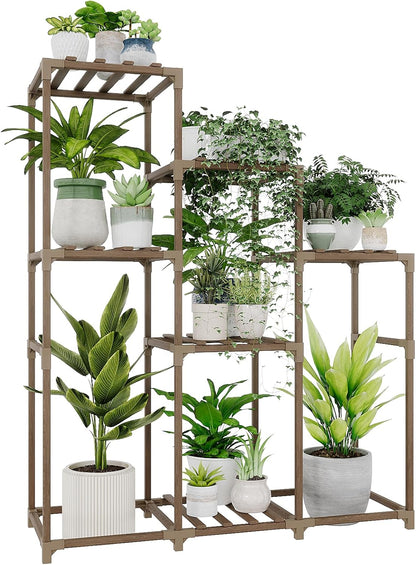 Wood Plant Stand – Indoor & Outdoor Multi-Tier Plant Shelf for Garden & Home Décor